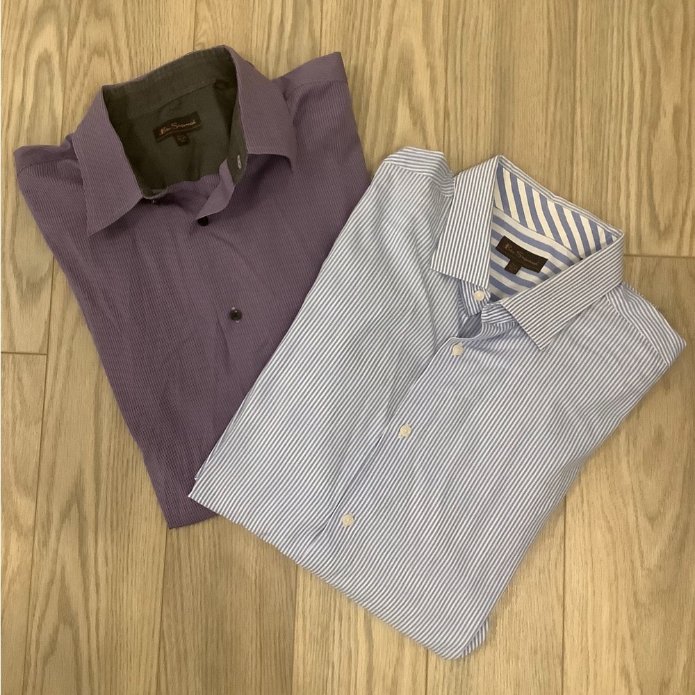 Bundle of 2 Ben Sherman 17 1/2 32/33 dress shirts❤️❤️❤️❤️